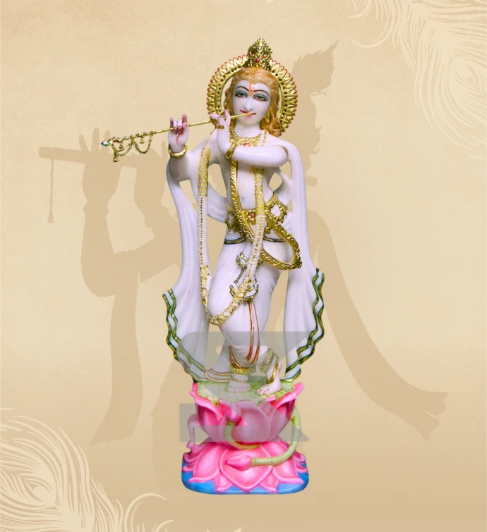 Murlidhar Krishna — Design 27 — SKM-MLR-27 — Marble Krishna Statue