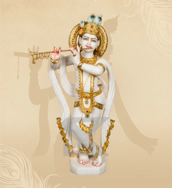 Murlidhar Krishna — Design 30 — SKM-MLR-30 — Marble Krishna Statue