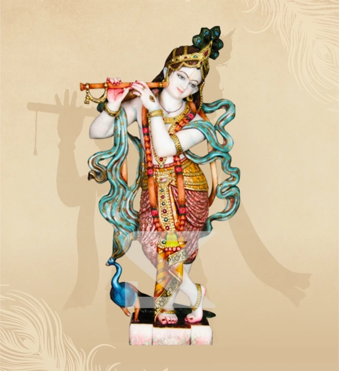 Murlidhar Krishna — Design 31 — SKM-MLR-31 — Marble Krishna Statue
