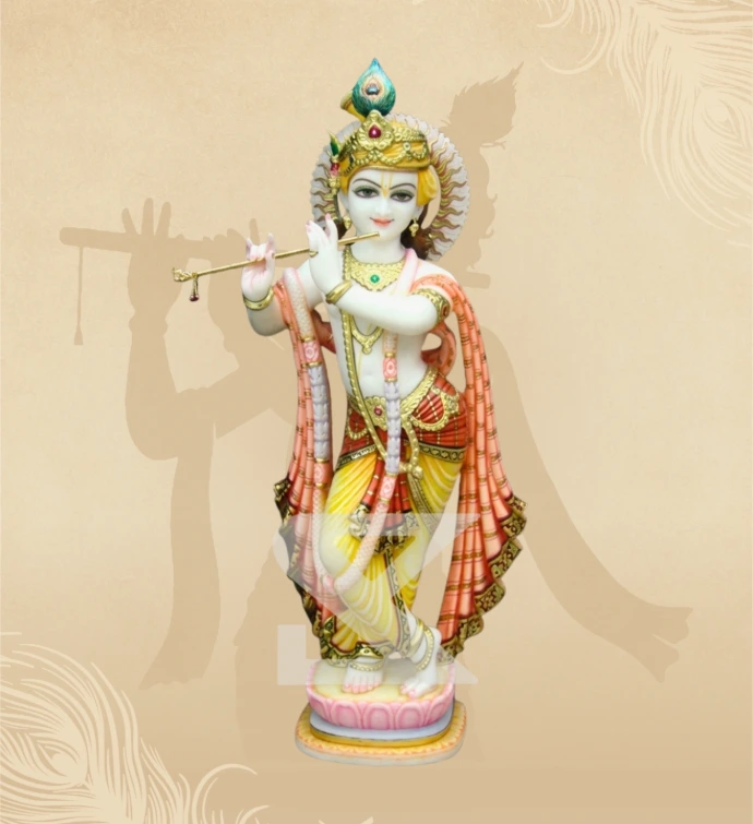 Murlidhar Krishna — Design 35 — SKM-MLR-35 — Marble Krishna Statue