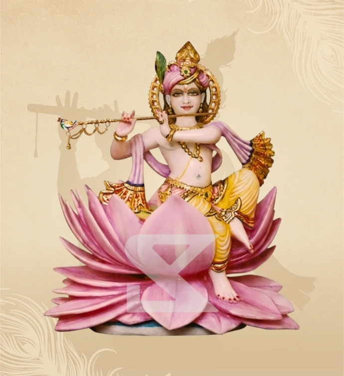 Murlidhar Krishna — Design 38 — SKM-MLR-38 — Marble Krishna Statue