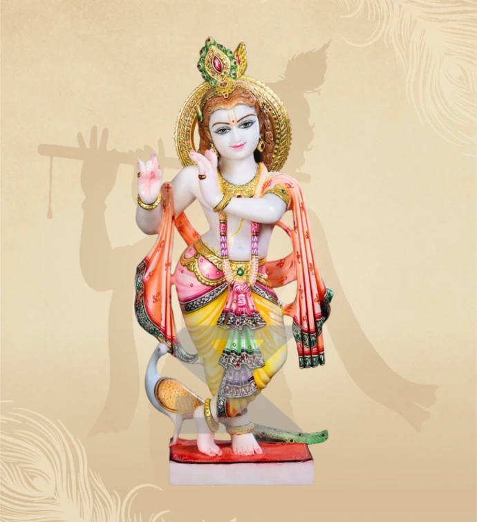 Murlidhar Krishna — Design 40 — SKM-MLR-40 — Marble Krishna Statue