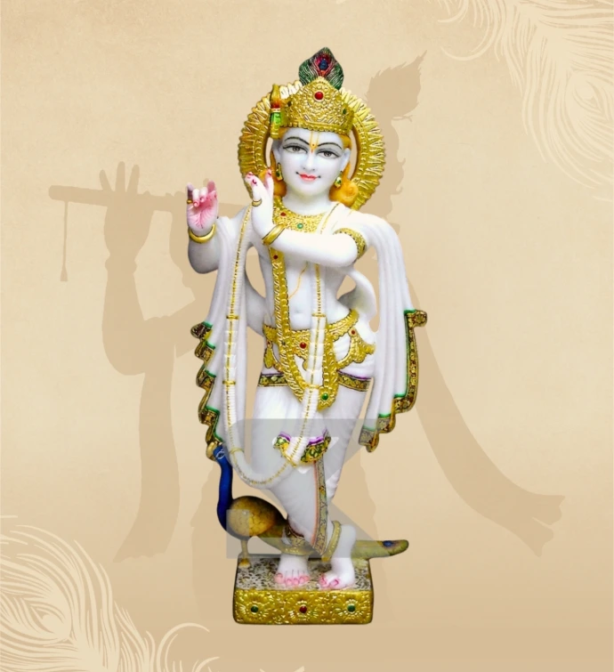 Murlidhar Krishna — Design 39 — SKM-MLR-39 — Marble Krishna Statue