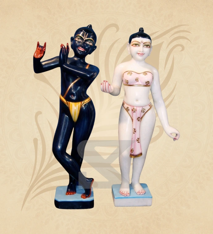 ISKCON Radha Krishna — Design 01 — SKM-RKI-01 — Marble Radha Krishna Statue