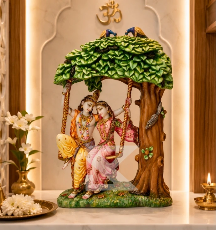 Custom Marble Radha Krishna Murti