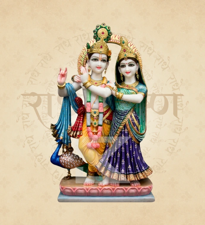 Jugal Jodi Radha Krishna — Design 01 — SKM-RKJ-01 — Marble Radha Krishna Statue