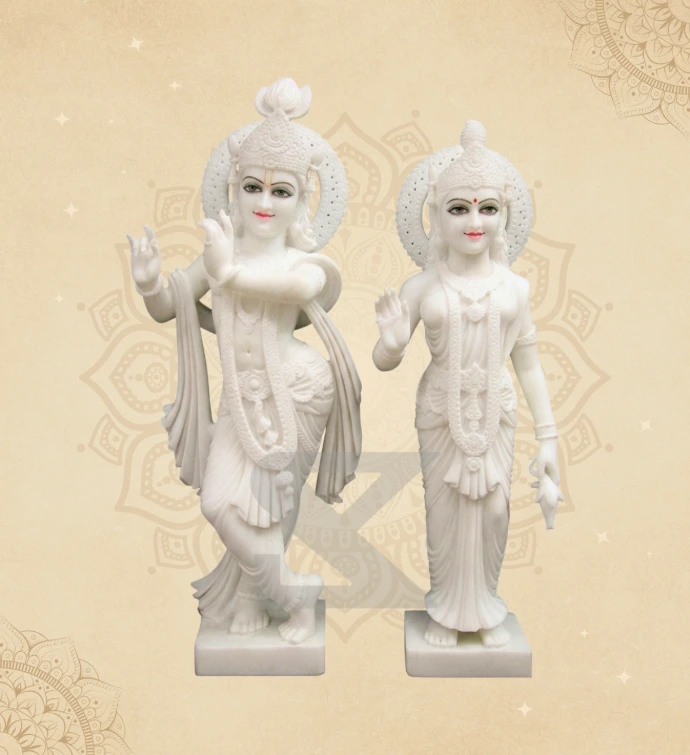 Radha Krishna — Design 10 — SKM-RKC-10 — Marble Radha Krishna Statue