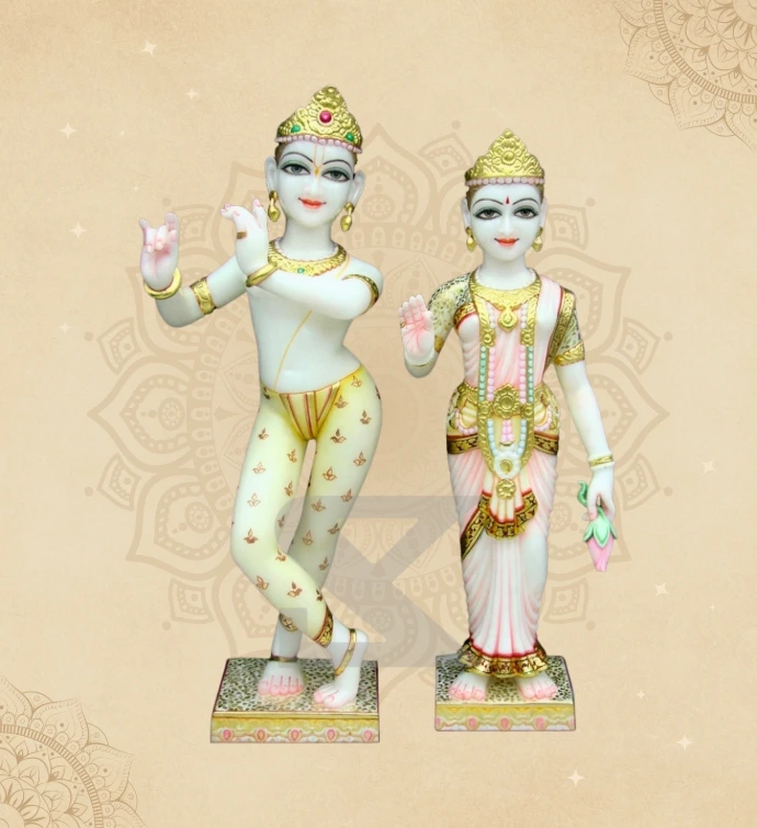 Radha Krishna — Design 07 — SKM-RKC-07 — Marble Radha Krishna Statue