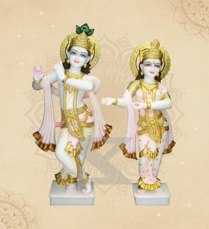 Radha Krishna — Design 19 — SKM-RKC-19 — Marble Radha Krishna Statue