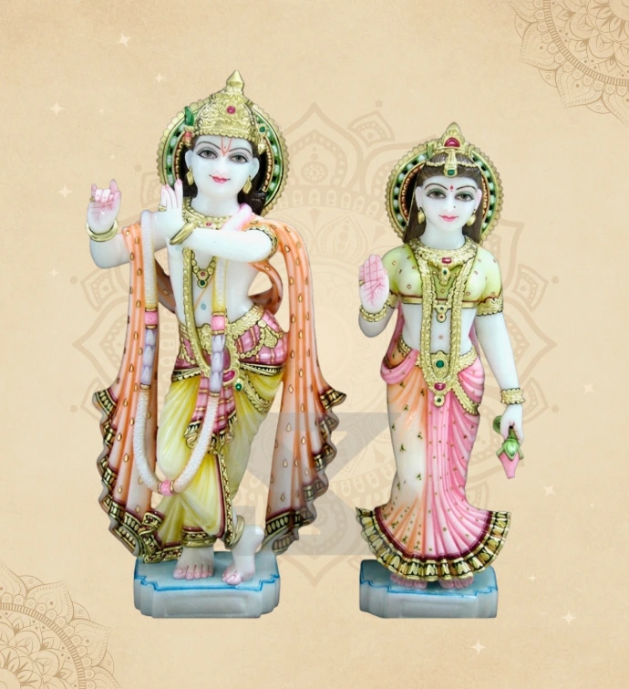 Jugal Jodi Radha Krishna — Design 33 — SKM-RKJ-33 — Marble Radha Krishna Statue