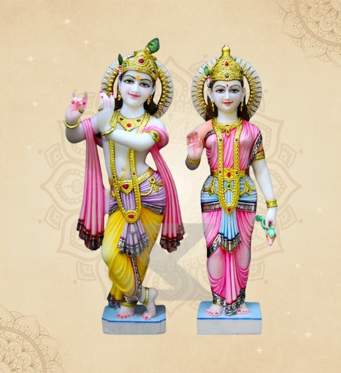 Radha Krishna — Design 06 — SKM-RKC-06 — Marble Radha Krishna Statue