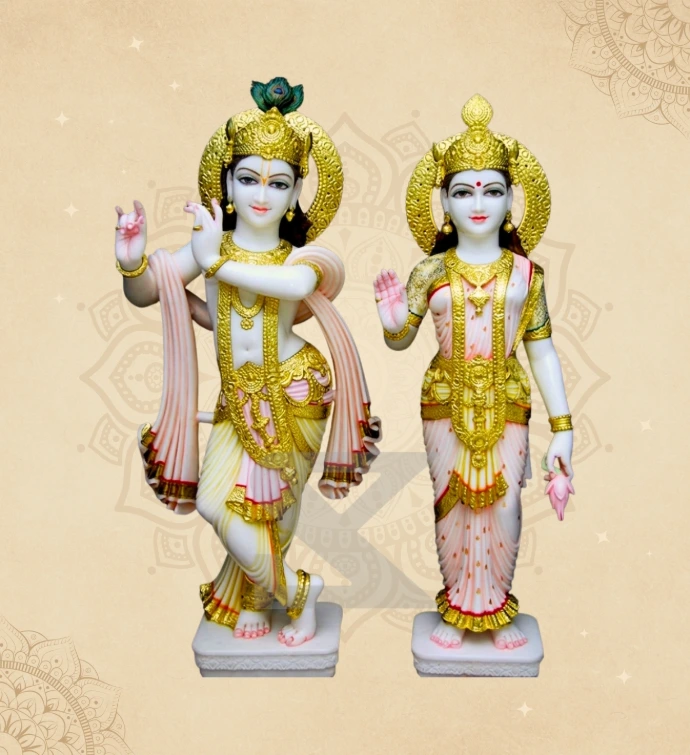 Radha Krishna — Design 05 — SKM-RKC-05 — Marble Radha Krishna Statue