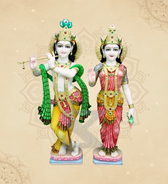 Radha Krishna — Design 29 — SKM-RKC-29 — Marble Radha Krishna Statue