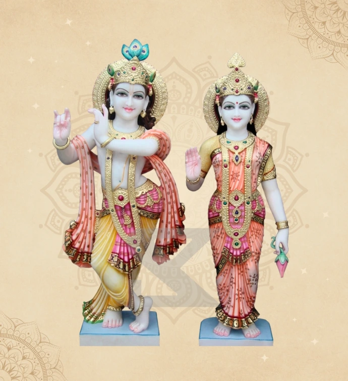Radha Krishna — Design 31 — SKM-RKC-31 — Marble Radha Krishna Statue