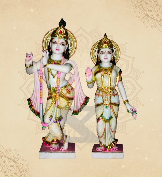 Radha Krishna — Design 24 — SKM-RKC-24 — Marble Radha Krishna Statue