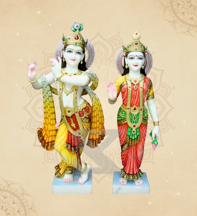 Radha Krishna — Design 30 — SKM-RKC-30 — Marble Radha Krishna Statue