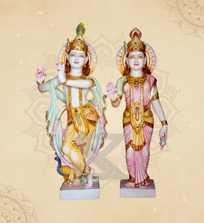 Radha Krishna — Design 02 — SKM-RKC-02 — Marble Radha Krishna Statue