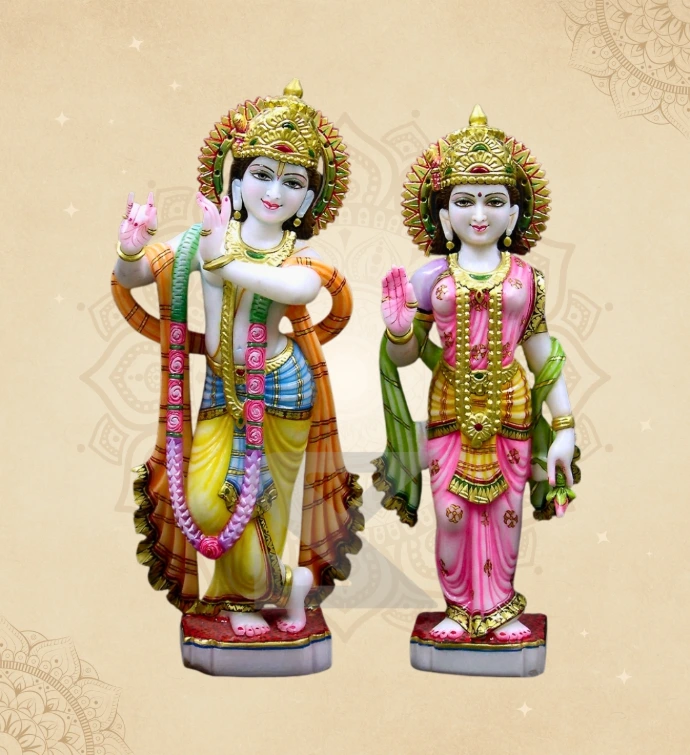 Radha Krishna — Design 15 — SKM-RKC-15 — Marble Radha Krishna Statue