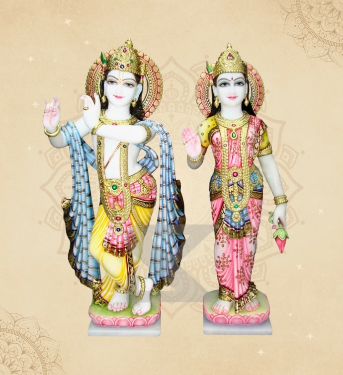 Radha Krishna — Design 27 — SKM-RKC-27 — Marble Radha Krishna Statue