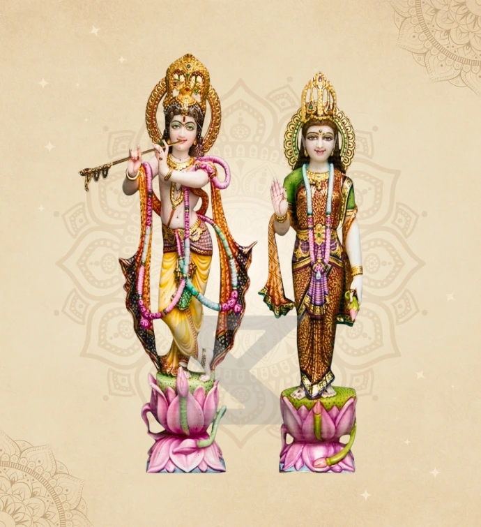 Radha Krishna — Design 25 — SKM-RKC-25 — Marble Radha Krishna Statue