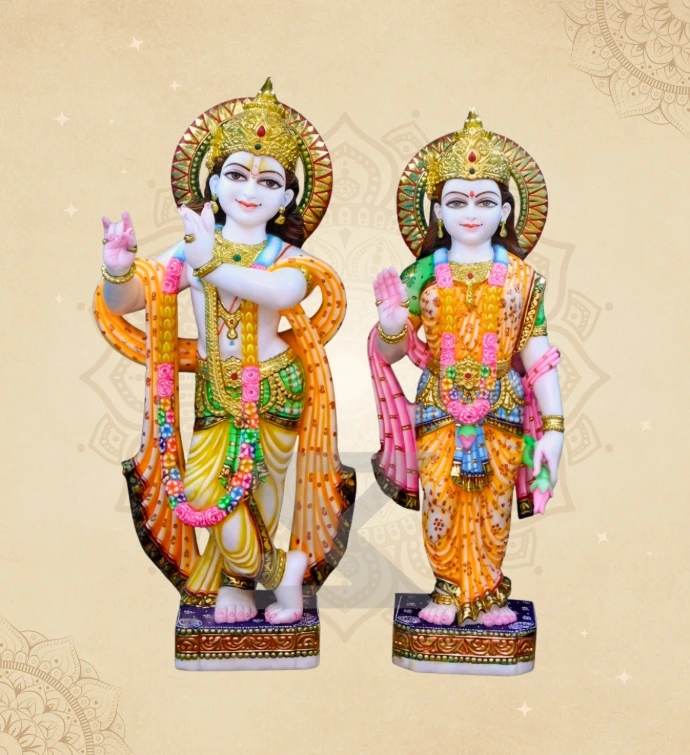 Radha Krishna — Design 26 — SKM-RKC-26 — Marble Radha Krishna Statue
