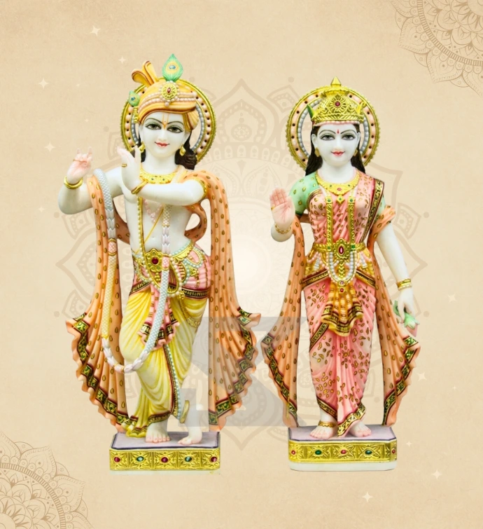 Radha Krishna — Design 36 — SKM-RKC-36 — Marble Radha Krishna Statue