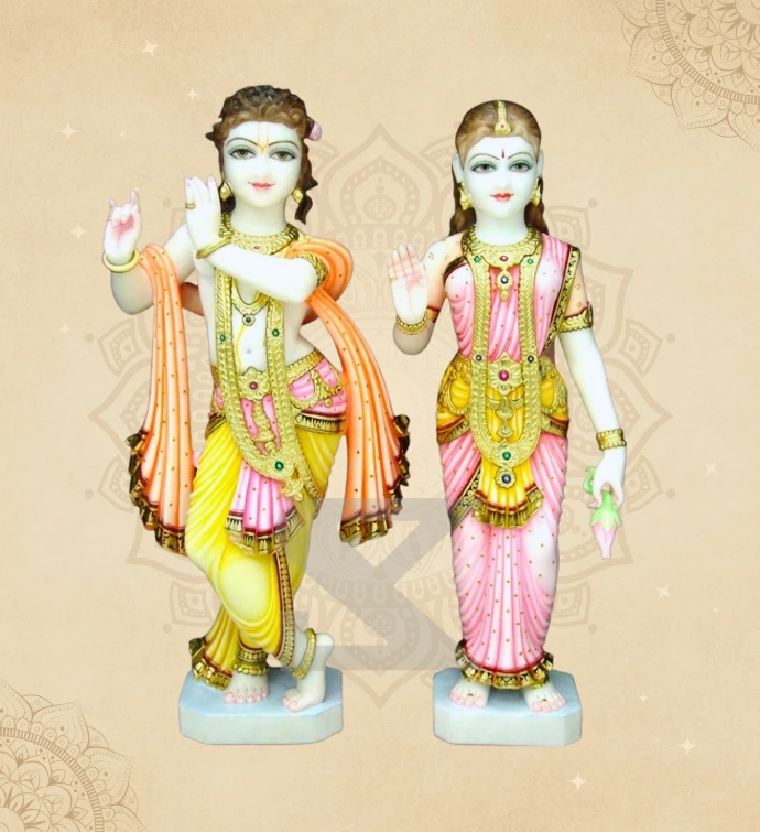 Radha Krishna — Design 34 — SKM-RKC-34 — Marble Radha Krishna Statue