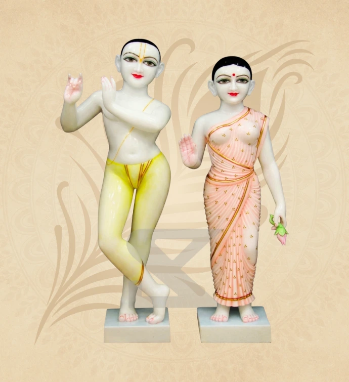 ISKCON Radha Krishna — Design 03 — SKM-RKI-03 — Marble Radha Krishna Statue