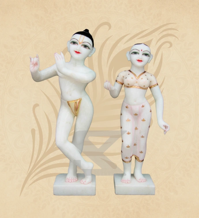 ISKCON Radha Krishna — Design 04 — SKM-RKI-04 — Marble Radha Krishna Statue