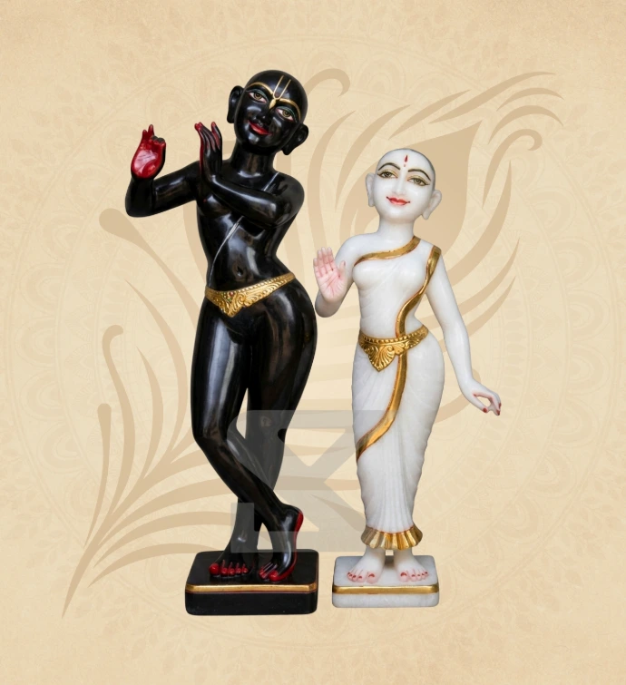 ISKCON Radha Krishna — Design 07 — SKM-RKI-07 — Marble Radha Krishna Statue