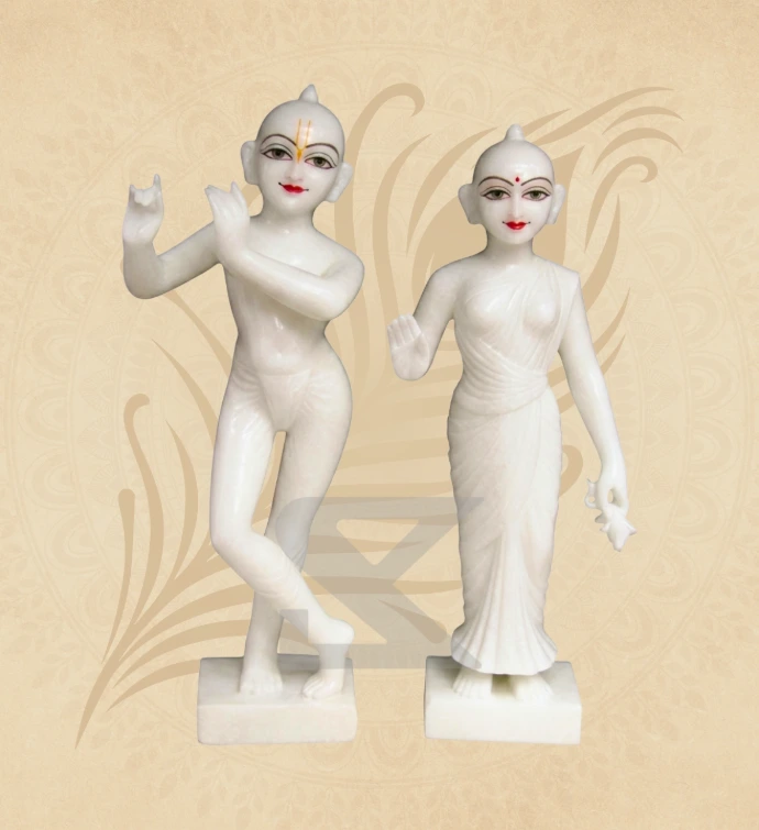 ISKCON Radha Krishna — Design 06 — SKM-RKI-06 — Marble Radha Krishna Statue