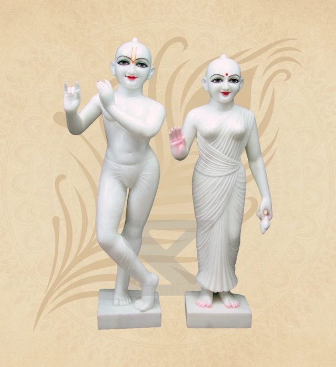 ISKCON Radha Krishna — Design 05 — SKM-RKI-05 — Marble Radha Krishna Statue