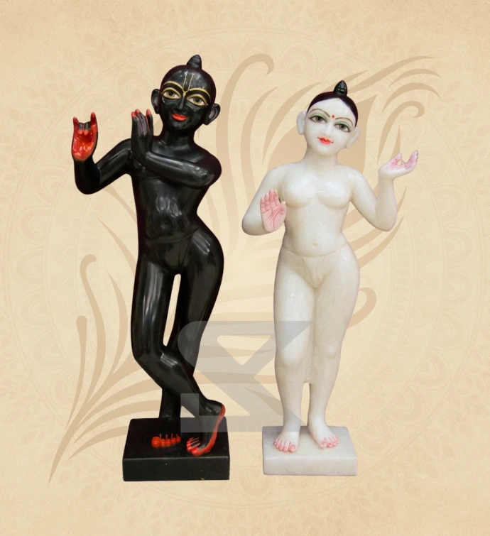 ISKCON Radha Krishna — Design 10 — SKM-RKI-10 — Marble Radha Krishna Statue