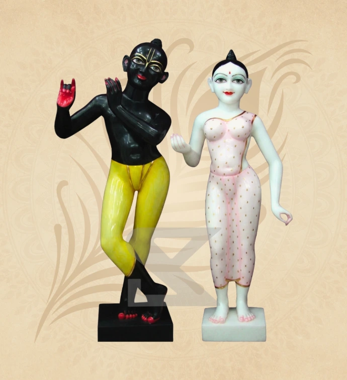 ISKCON Radha Krishna — Design 12 — SKM-RKI-12 — Marble Radha Krishna Statue