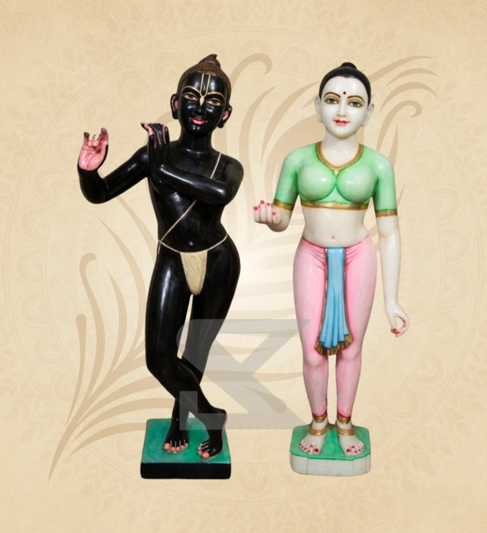 ISKCON Radha Krishna — Design 13 — SKM-RKI-13 — Marble Radha Krishna Statue