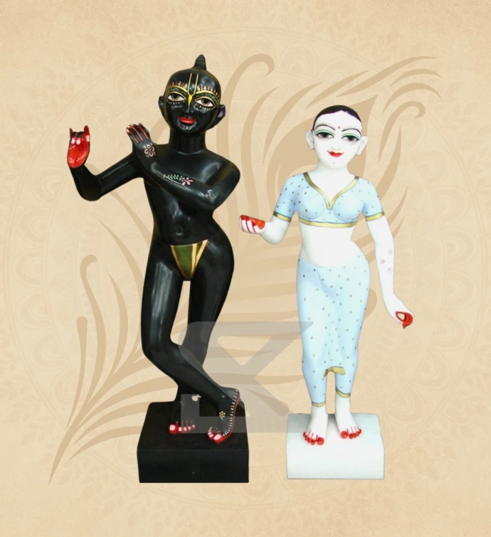 ISKCON Radha Krishna — Design 15 — SKM-RKI-15 — Marble Radha Krishna Statue