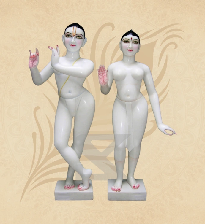 ISKCON Radha Krishna — Design 17 — SKM-RKI-17 — Marble Radha Krishna Statue