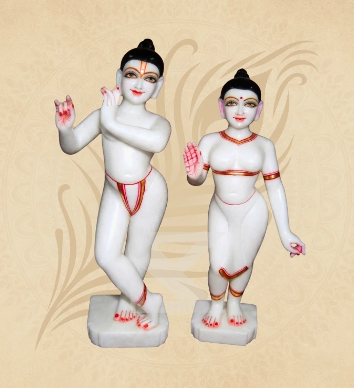 ISKCON Radha Krishna — Design 16 — SKM-RKI-16 — Marble Radha Krishna Statue