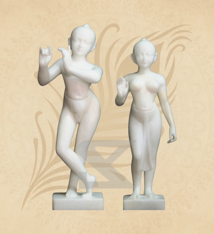 ISKCON Radha Krishna — Design 18 — SKM-RKI-18 — Marble Radha Krishna Statue