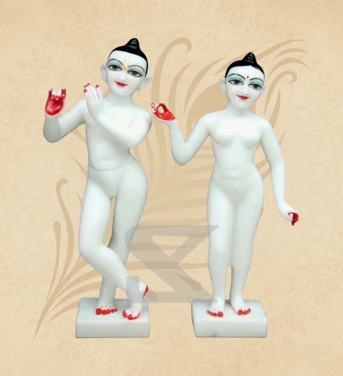 ISKCON Radha Krishna — Design 19 — SKM-RKI-19 — Marble Radha Krishna Statue