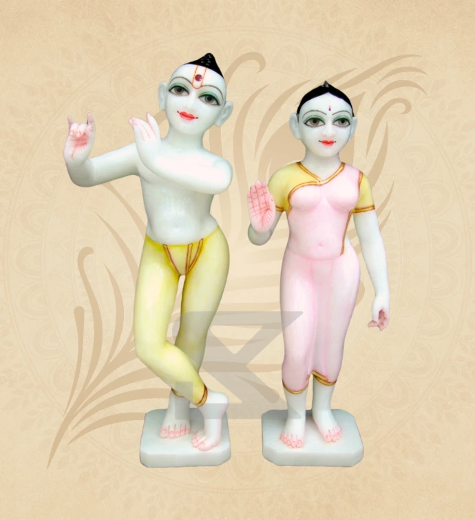 ISKCON Radha Krishna — Design 20 — SKM-RKI-20 — Marble Radha Krishna Statue