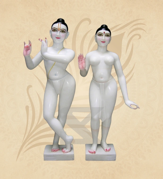 ISKCON Radha Krishna — Design 23 — SKM-RKI-23 — Marble Radha Krishna Statue