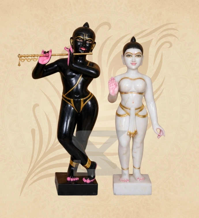 ISKCON Radha Krishna — Design 21 — SKM-RKI-21 — Marble Radha Krishna Statue