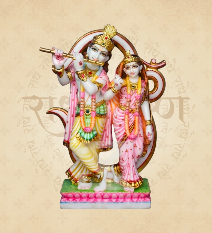 Jugal Jodi Radha Krishna — Design 02 — SKM-RKJ-02 — Marble Radha Krishna Statue