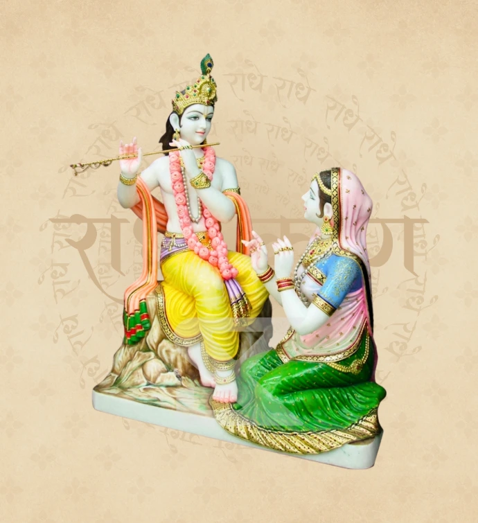 Jugal Jodi Radha Krishna — Design 04 — SKM-RKJ-04 — Marble Radha Krishna Statue