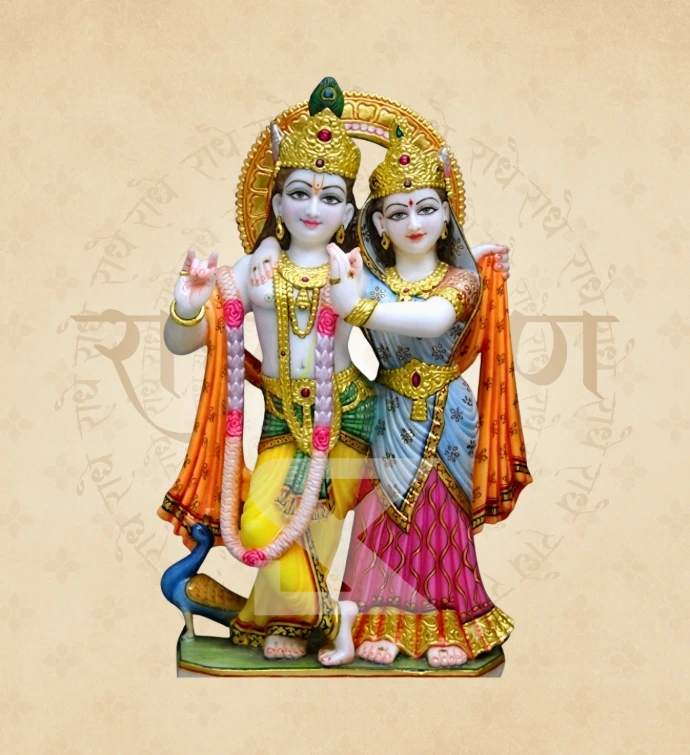 Jugal Jodi Radha Krishna — Design 03 — SKM-RKJ-03 — Marble Radha Krishna Statue