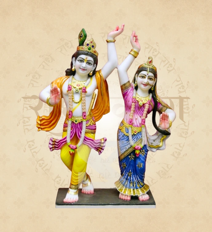 Jugal Jodi Radha Krishna — Design 06 — SKM-RKJ-06 — Marble Radha Krishna Statue