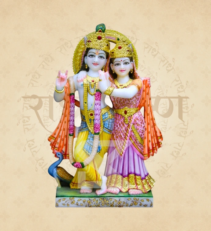 Jugal Jodi Radha Krishna — Design 07 — SKM-RKJ-07 — Marble Radha Krishna Statue