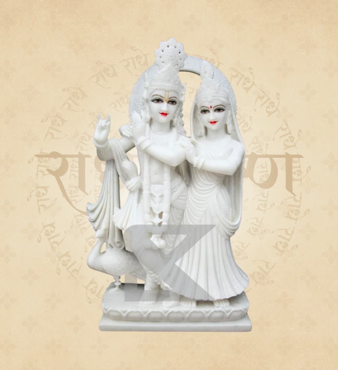 Jugal Jodi Radha Krishna — Design 09 — SKM-RKJ-09 — Marble Radha Krishna Statue