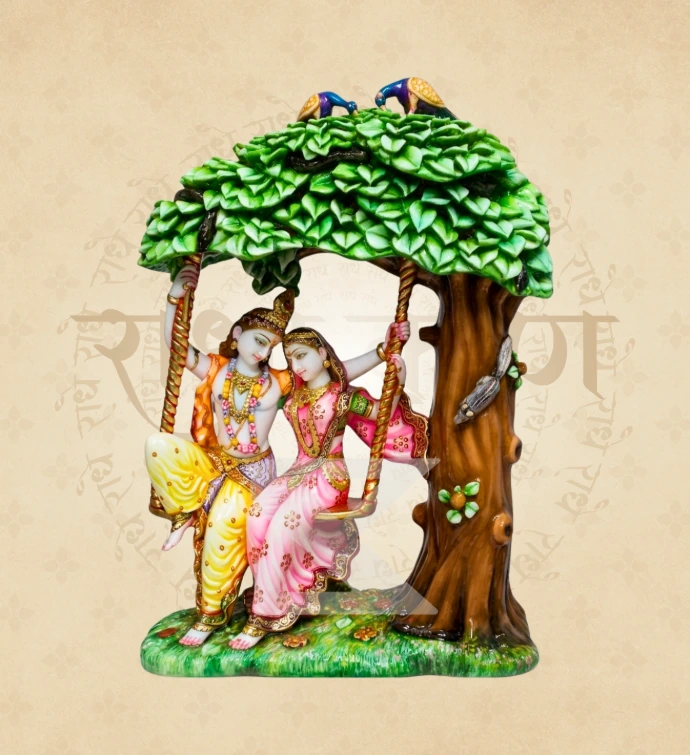 Jugal Jodi Radha Krishna — Design 10 — SKM-RKJ-10 — Marble Radha Krishna Statue
